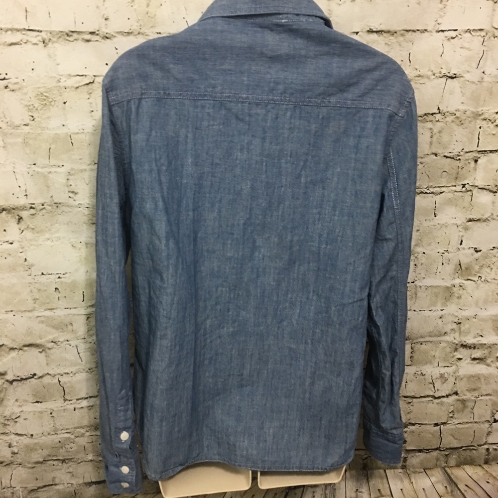 Per Se Blue Chambray Button Up Shirt - Picture 4 of 6